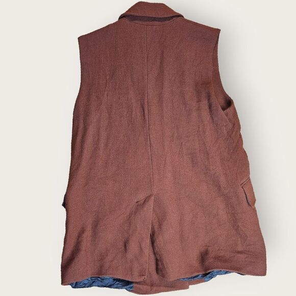 SET Urban Deluxe Longline Vest Dark Burnt Red/Brown - Picture 4 of 6